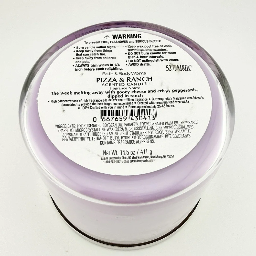 Bath & Body Works Pizza & Ranch Large 3-Wick Candle Limited Edition Super Rare - Picture 3 of 3